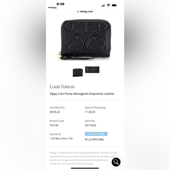 Louis Vuitton Empreinte zippy - SOLD - Picture 5 of 7